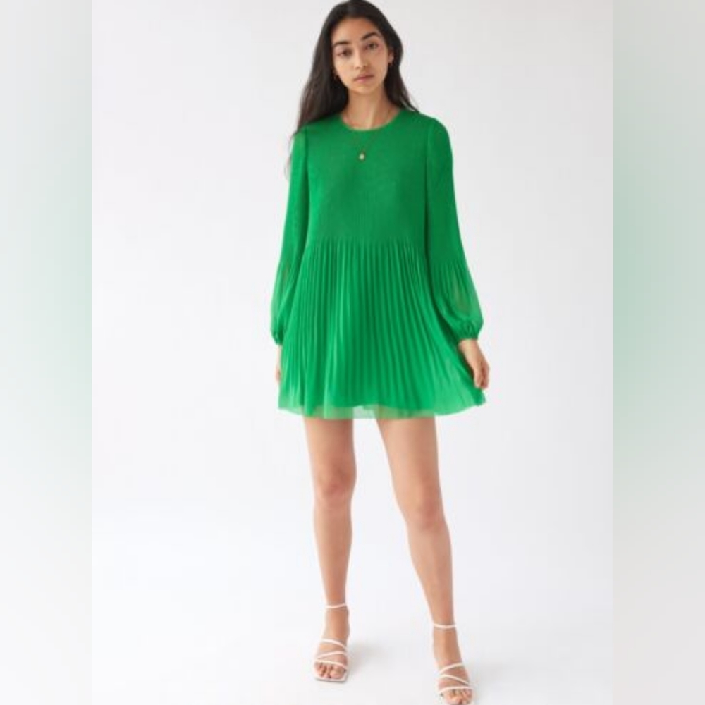 BNWT Aritzia Wilfred Daydreamer/ Elba Mini Dress Gloss Green